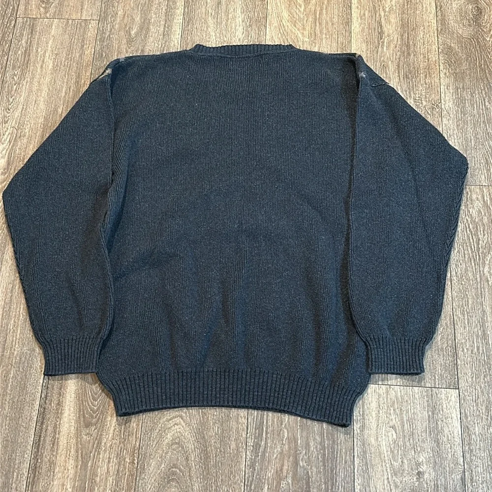 Croft & barrow blue made in USA vintage sweater with diamond plaid